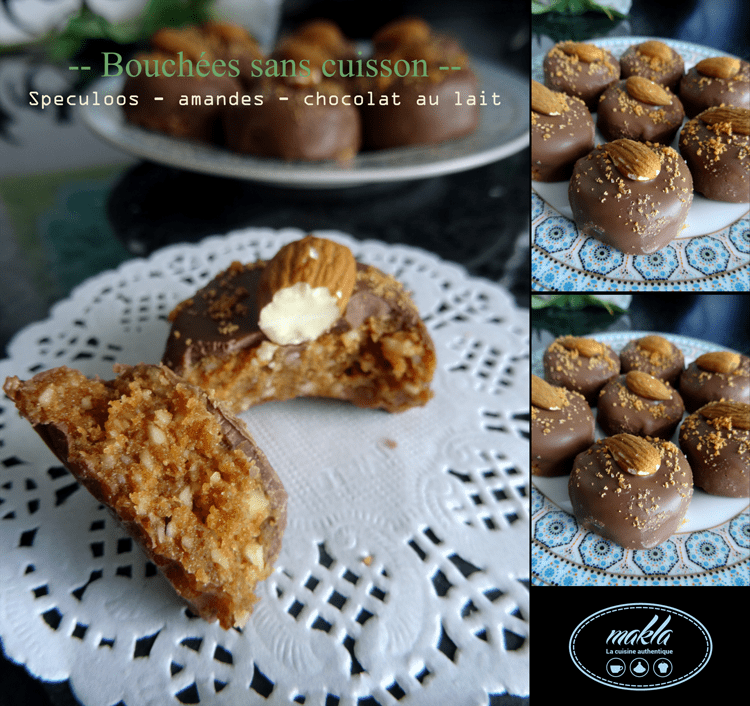 Lire la suite à propos de l’article Bouchées | Speculoos® – Amandes – Chocolat au lait | Sans cuisson
