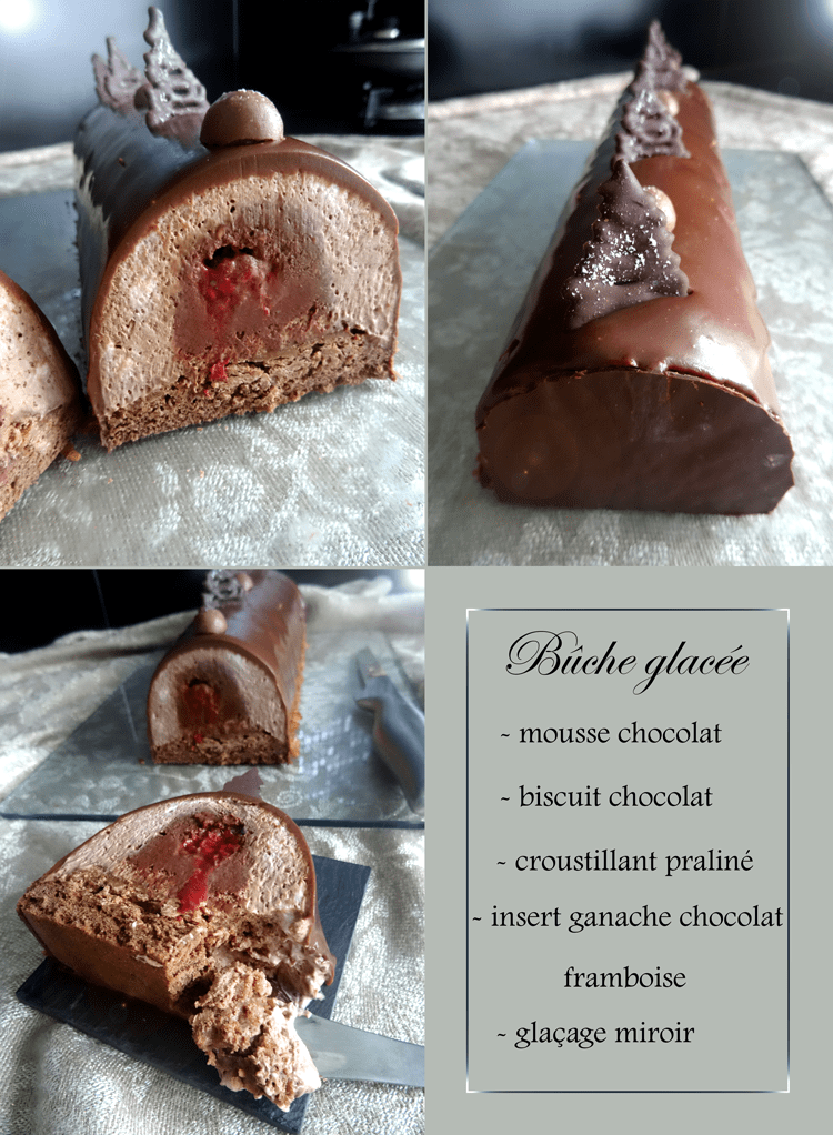 Bûche glacée | Mousse au chocolat - Insert chocolat - Framboise ...