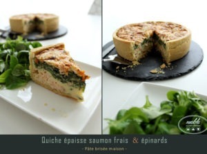 Lire la suite à propos de l’article Quiche épaisse au saumon frais et aux épinards
