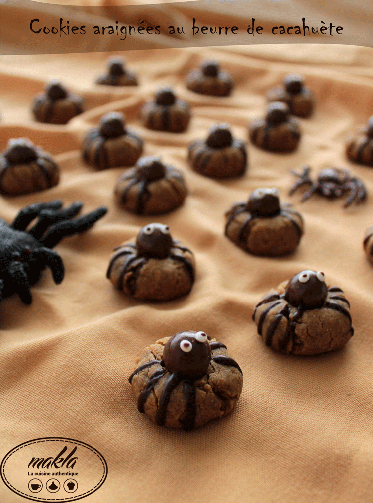 Lire la suite à propos de l’article Cookies araignées au beurre de cacahuète
