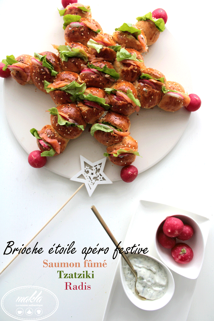 Lire la suite à propos de l’article Brioche apéro festive | Saumon – Tzatziki – Radis