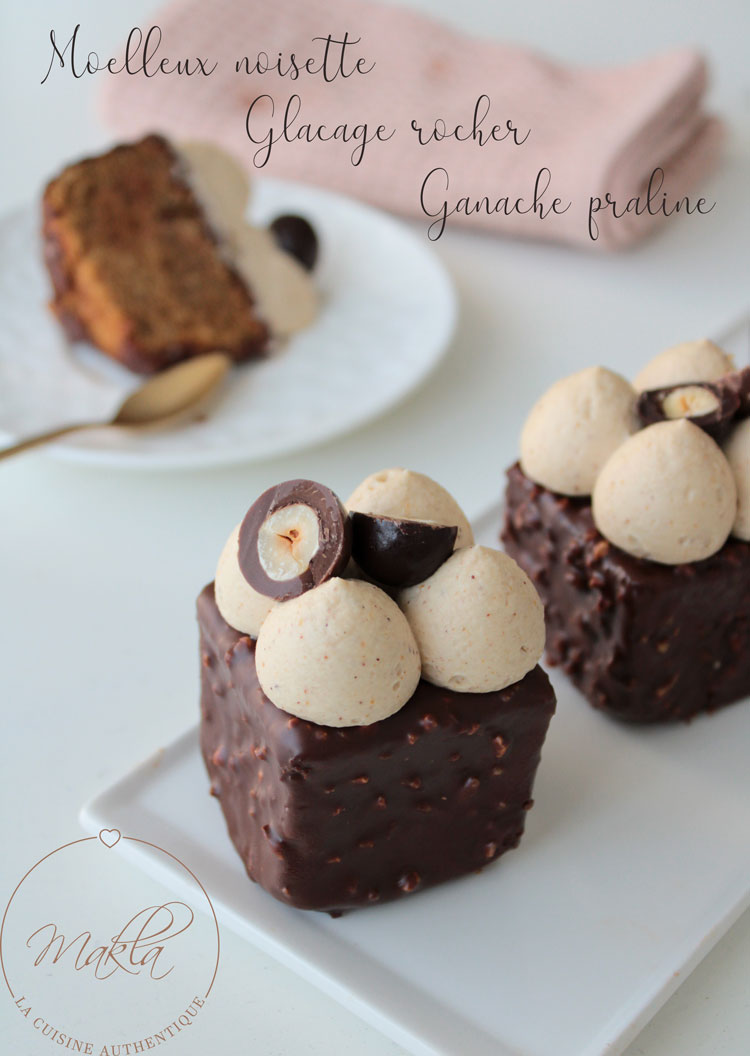 Recette du Fondant chocolat praliné avec glaçage rocher 