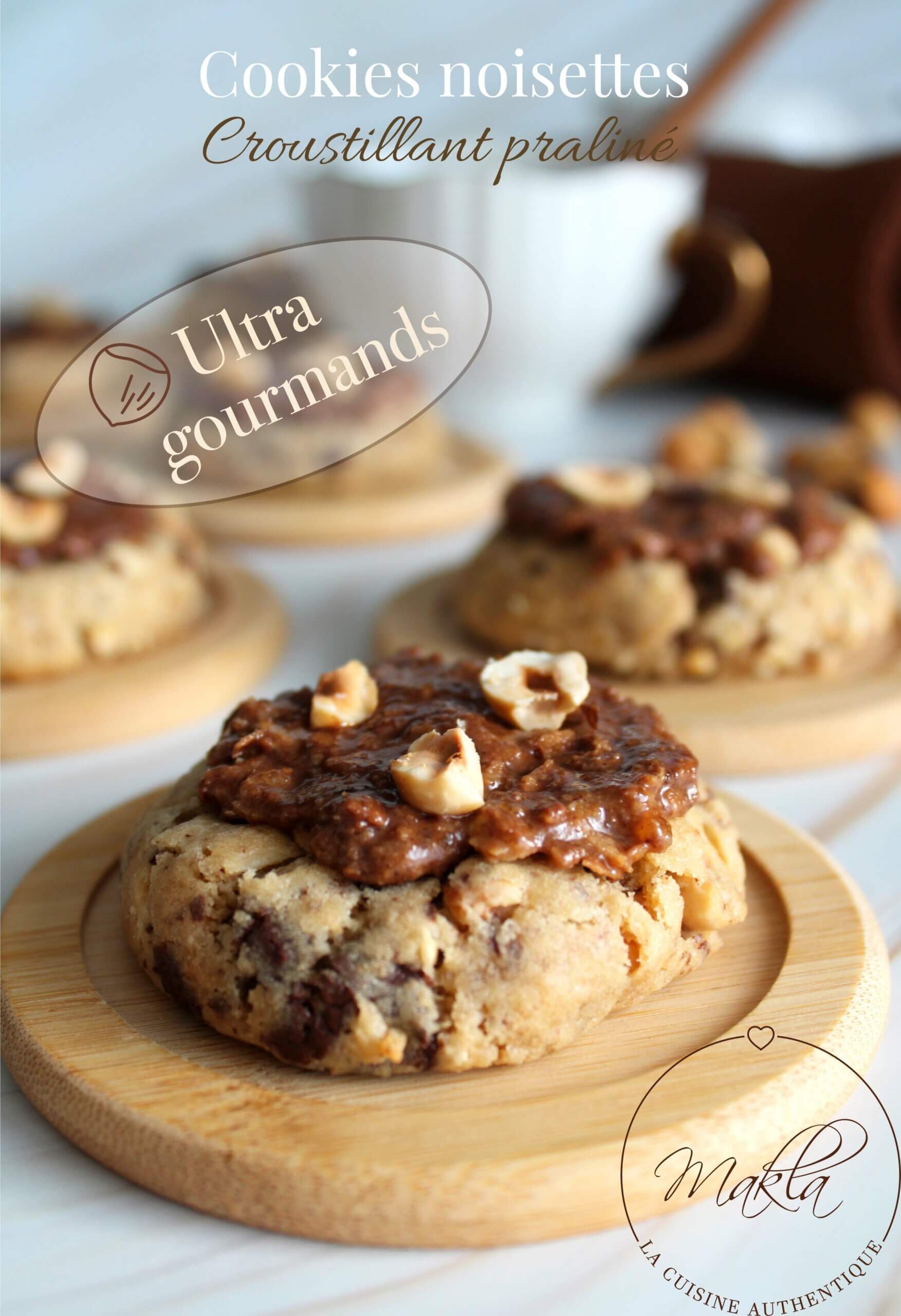 Lire la suite à propos de l’article Cookies chocolat – noisette et praliné feuillantine