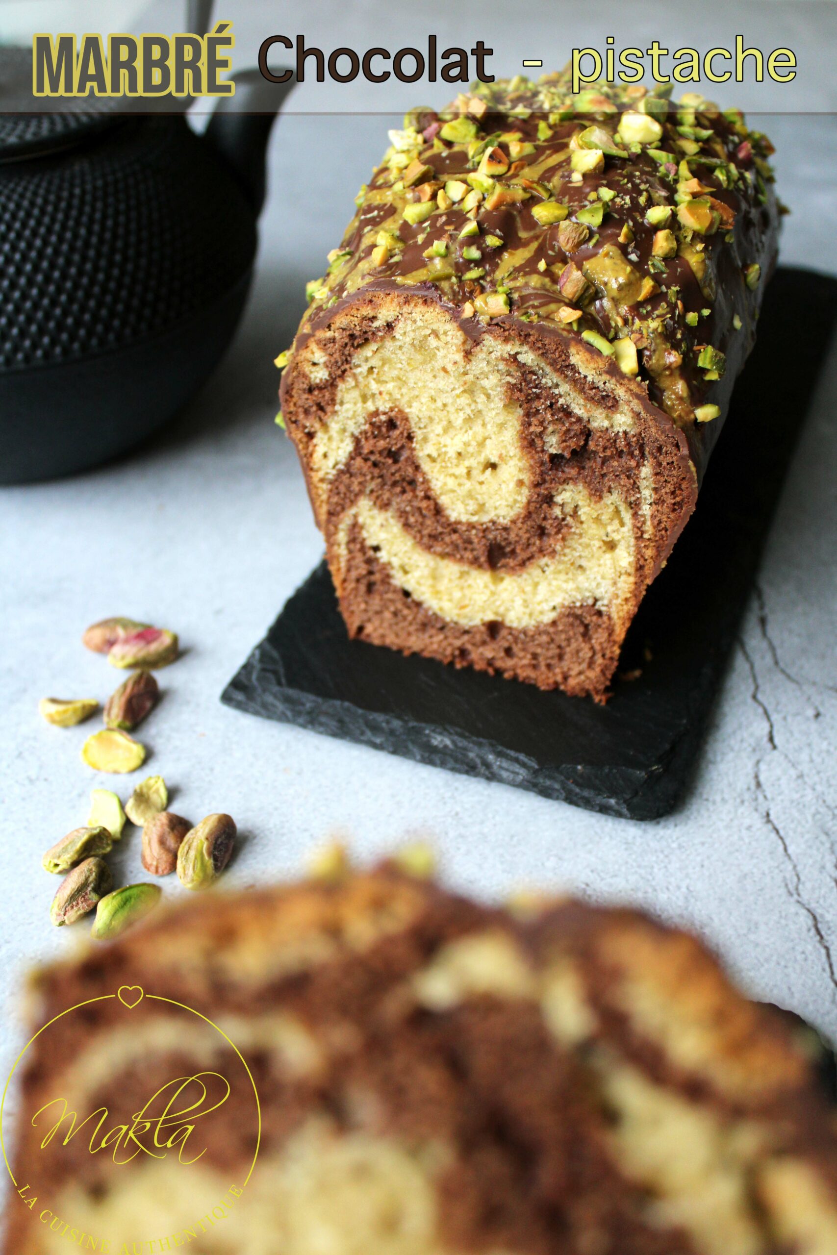 Lire la suite à propos de l’article Cake marbré | Chocolat pistache