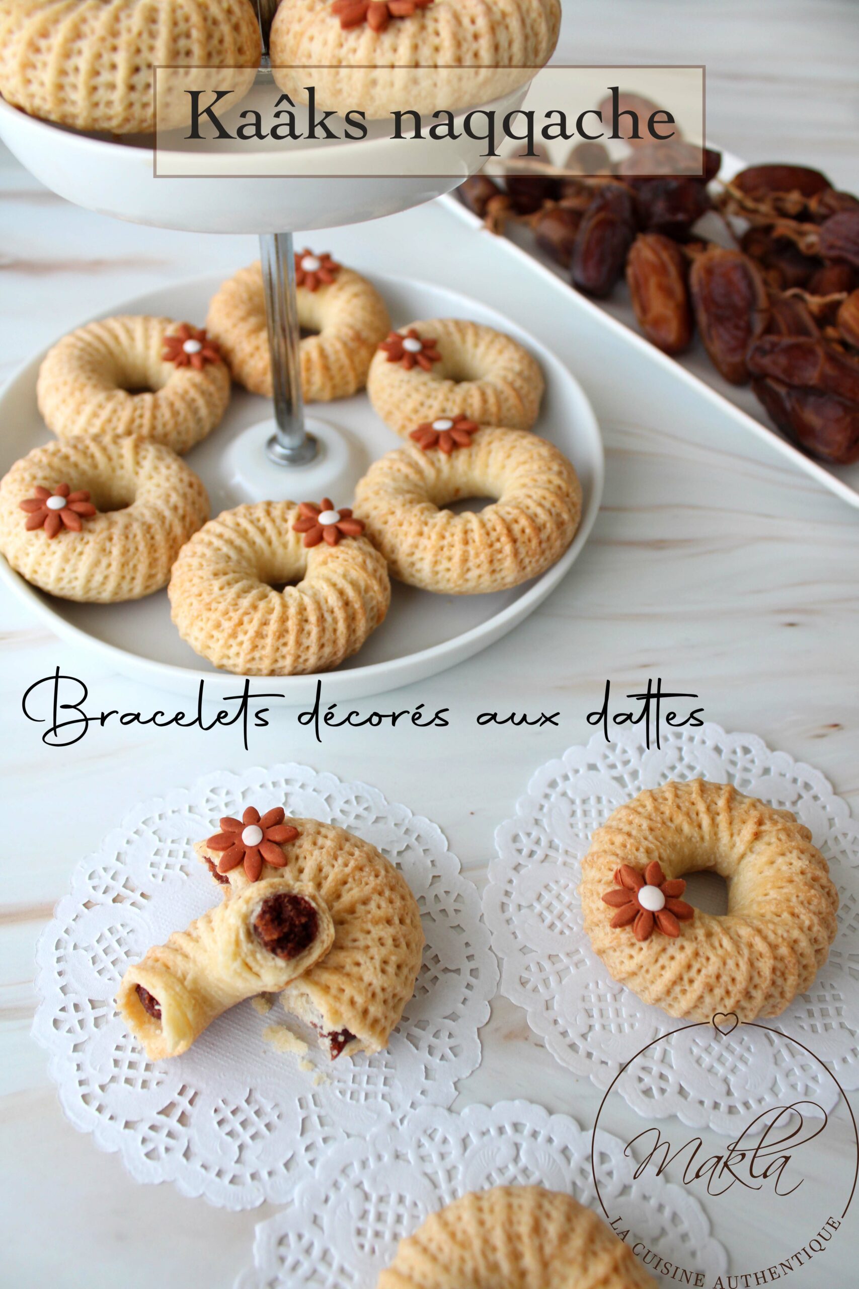 Lire la suite à propos de l’article Ka&rsquo;ak naqqache | Biscuits décorés aux dattes