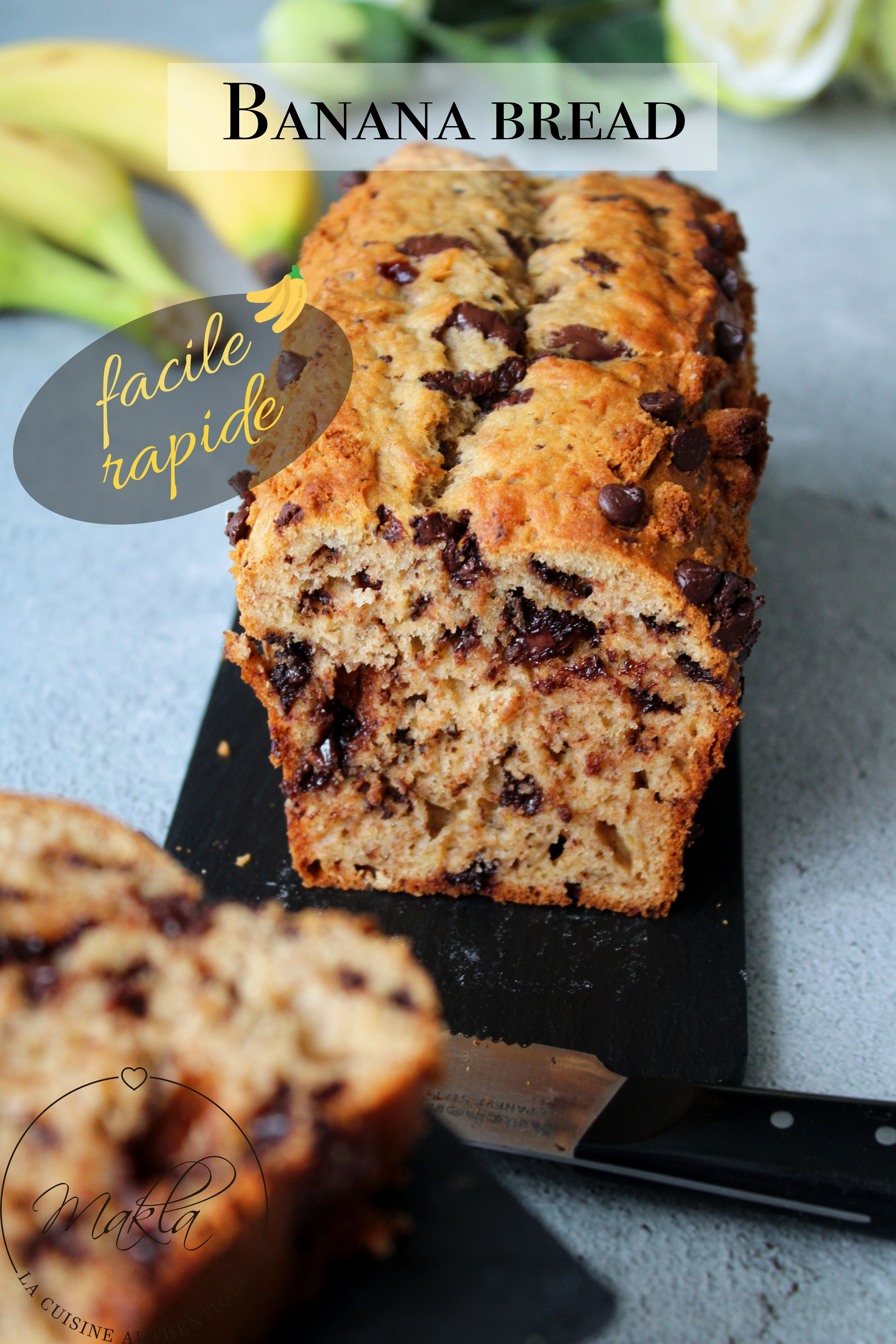 Lire la suite à propos de l’article Banana bread aux pépites de chocolat | Facile et rapide